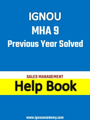 IGNOU MHA 9 Previous Year Solved Question Paper